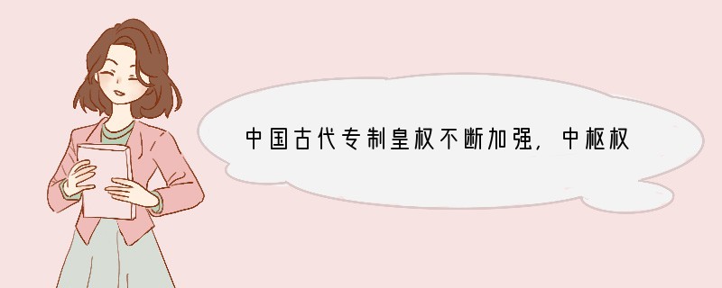 中国古代专制皇权不断加强，中枢权力体系也发生了相应的变化。下列表述正确 [ ]A．汉